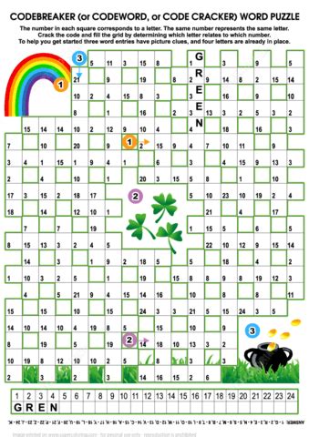 Patty's cow word search puzzle. St. Patricks Day Codebreaker Word Puzzle | Free Printable ...