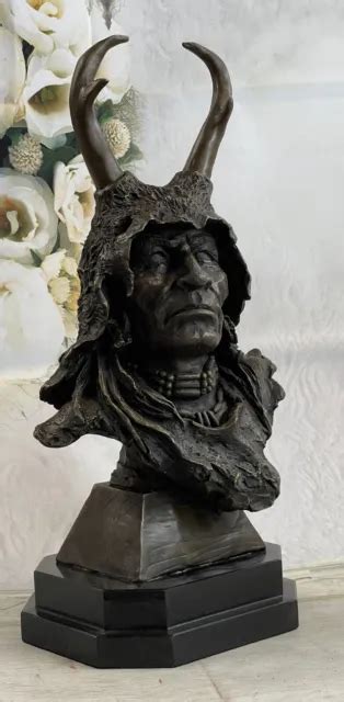 Native American Art Indian Chief Southwerstern Bronze Bust Sculpture Statue Lrge 39900 Picclick