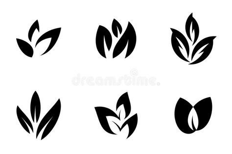 Set Of Leaves Logo Stock Vector Illustration Of Symbol 191728917