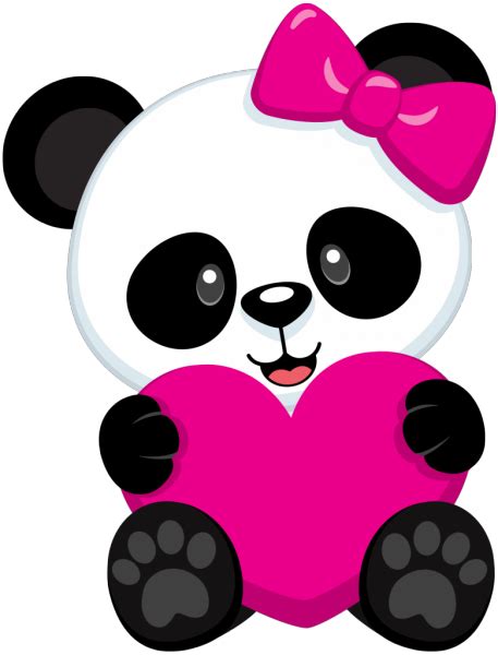 Amor Panda Png Imagem Panda Png Segurando Um Coração Rosa
