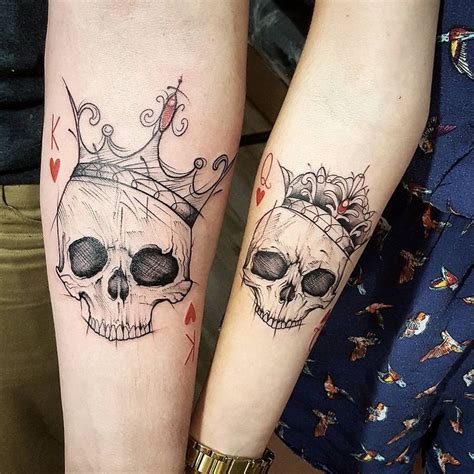 His And Hers Tattoos 96 Him And Her Tattoos Skull Couple Tattoo Matching Couple Tattoos