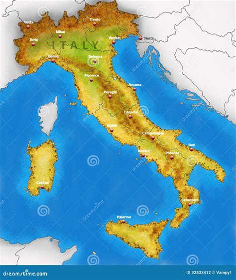 Mapa Fisico De Italia Mapa