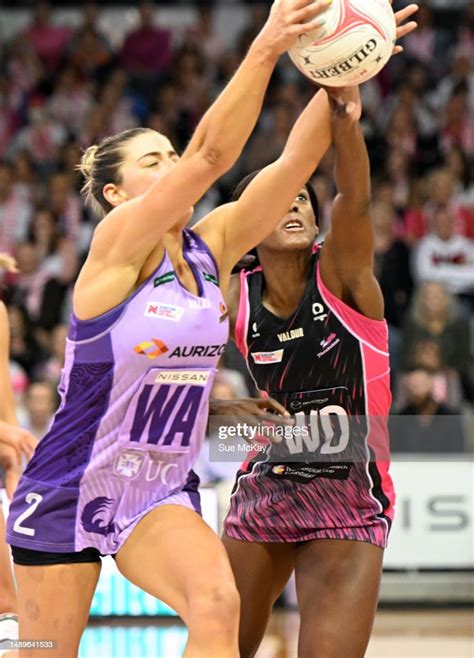 lara dunkley of the firebirds and latanya wilson of the thunderbirds news photo getty images