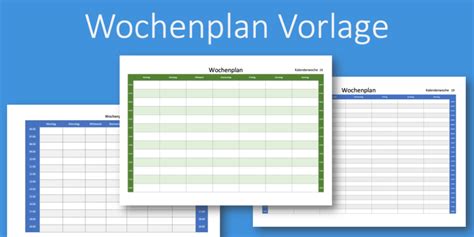 Der kostenlose bauzeitplan wurde entwickelt, um grafisch vorschläge und pläne an kunden und das management zu präsentieren. Wochenplan Vorlage | gratis Excel- & Word-Vorlage | Vorla.ch