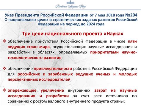 Президент россии владимир путин подписал указ о проведении в рф года науки и технологий в следующем году. Национальный проект «Наука» - презентация онлайн