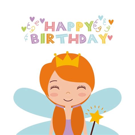 Premium Vector Fairy Birthday Card