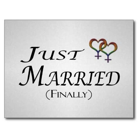 just married finally lesbian pride announcement postcard just married lesbian