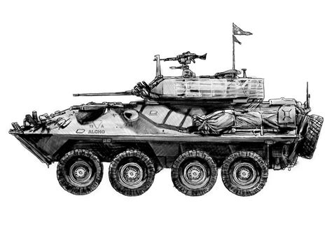 Army Tank Drawing Art Poster Drawing By Kim Wang