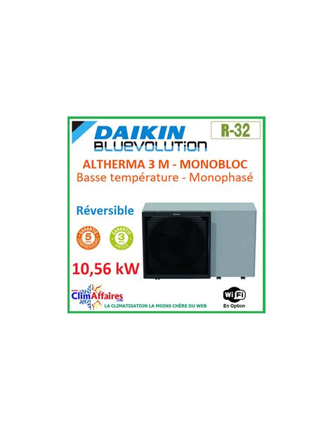 Daikin PAC Air Eau Altherma 3 M EBLA11DV3 Monobloc Monophasé