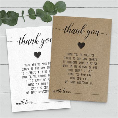 Baby Shower Thank You Note Cards Tk1 Etsy