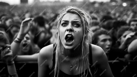 premium photo crowd going crazy at a rock or heavy metal concert a lot of people at the mass