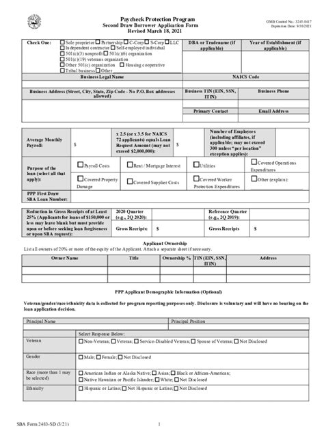 Sba Form 2483 Fillable Printable Forms Free Online