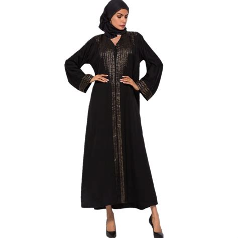 Plus Size Fashion Adult Muslim Abaya Arab Middle East Striped Stitching