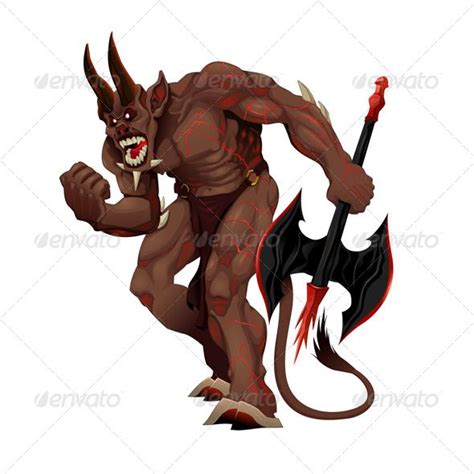 Angry Demon Vector Monster Cartoons Vector Demon