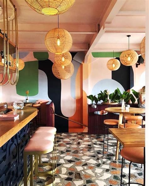 Funky Modern Boho Cafe Interior Design Restaurant Interior Design