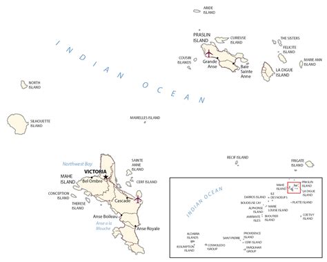 Seychelles Map With Islands Gis Geography