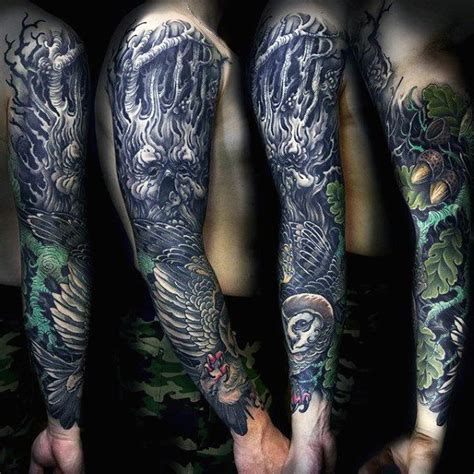 50 Oak Tree Tattoo Designs For Men Leaves And Acorns