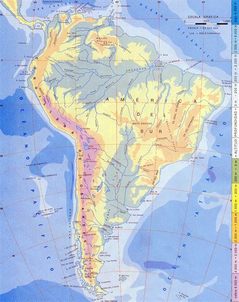 Mapa F Sico De Am Rica Del Sur Tama O Completo