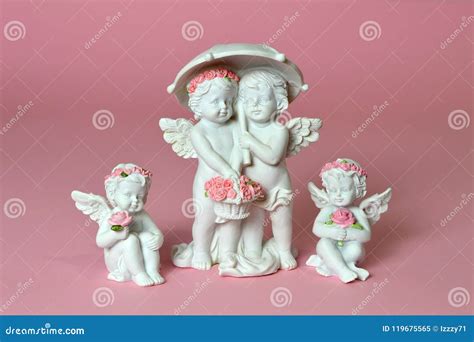 Little Angels Holding Flowers Stock Image Image Of Roses Religious