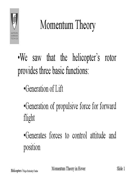 3 Momentum Theory In Hover Pdf Helicopter Aerospace