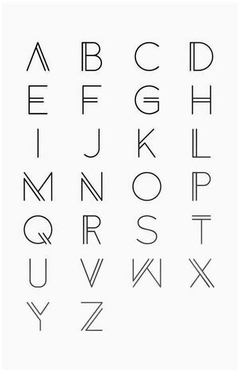 The Alphabet Is Shown In Black And White With Lines Drawn Across It To