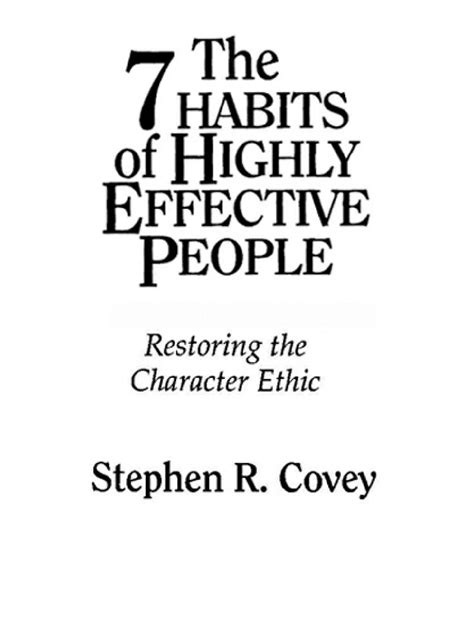 Solution The 7 Habits Of Highly Effective People Studypool