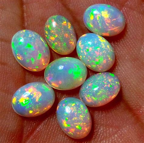 Ethiopian Opal Welo Fire Opal Gemstone Cabochon Size 8x6 Mm Etsy
