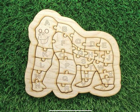Personalized Jigsaw Puzzle Wood Gorilla Puzzle Kids Learning Etsy