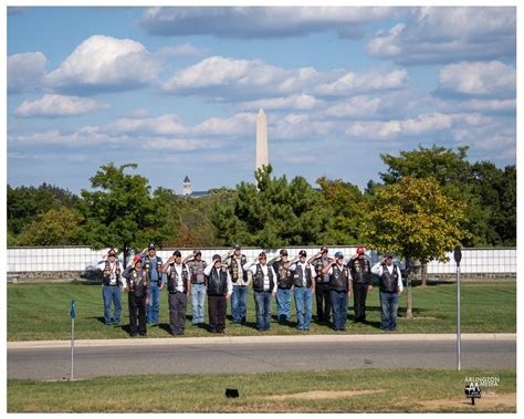 A U.S. Veterans Motorcycle group honors a hero at Arlington National