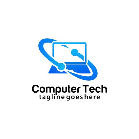 Premium Vector Computer Tech Logo Design Template