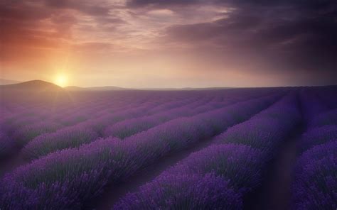 Lavender Field Sunset Free Photo On Pixabay Pixabay