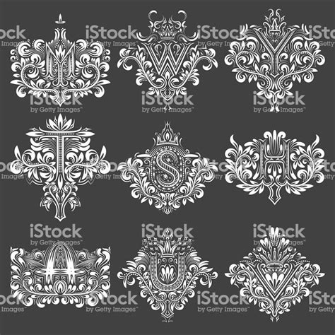 Otherwise, ore base colours are a nice idea, thanks. Set of ornamental monogram in coats of arms form. White ...