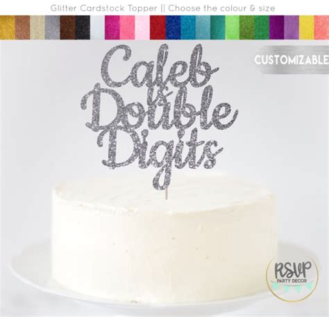 Custom Double Digits Cake Topper 10th Birthday Cake Topper Etsy