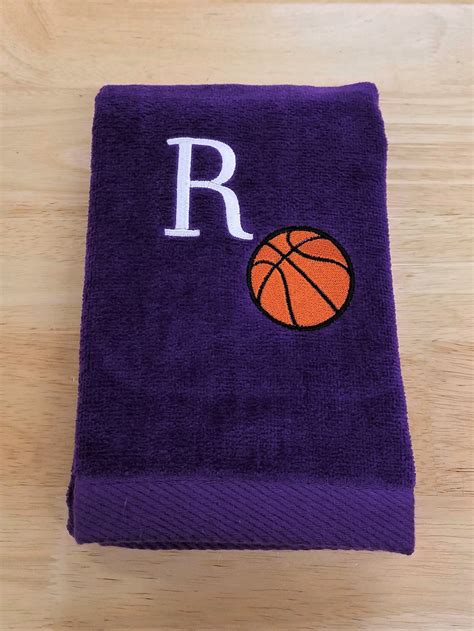 Basketball Towel Sports Towel Embroidered Towel Basketball Etsy