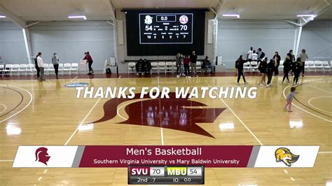 Southern Virginia University Mens Basketball Vs Mary Baldwin Youtube
