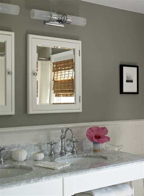 The bathroom is the hardest room in a home to choose colors for because most of the time, there is no natural light and it has the worst lighting in the. Gray Bathroom - Cottage - bathroom - Bella Mancini Design