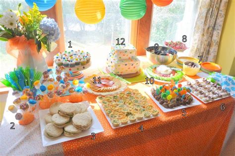 The food for your child's birthday party should be fun and in small sizes. Round party food #food #party #polkadot | Kids party food ...