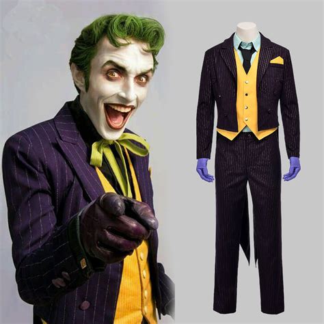 Quality Batman Joker Suit Arkham Asylum Joker Cosplay Costume Wishiny