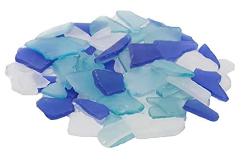Nautical Crush Trading Sea Glass Cobalt Blue Aqua And Frosted White Sea Glass Mix 11 Ounces