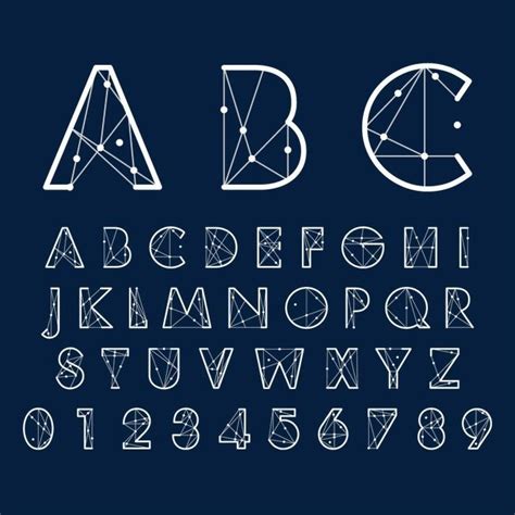 Creative Linear Alphabetcreative Fontsline Drawing Fontcreative