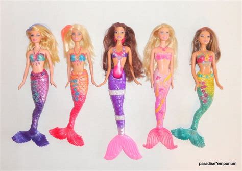 Barbie Doll Mermaid Lot Set Mermaids Mermaidia Fairytopia Pink Purple 5