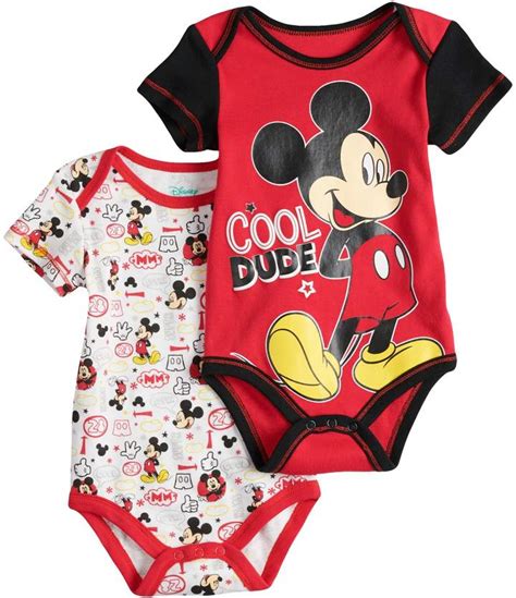 Disneys Mickey Mouse Baby Boy Cool Dude Bodysuit Set Baby Boy