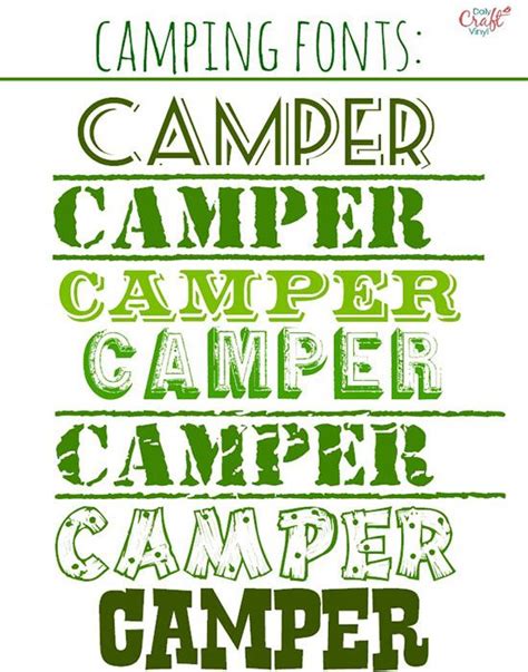 Free Camping Fonts The Font Will Look Good On Posters Printable