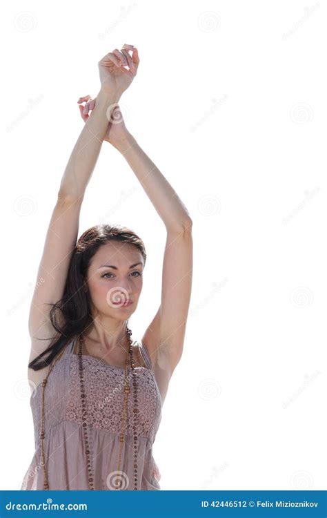 Woman With Arms Above Head Stock Photo Image Of Style