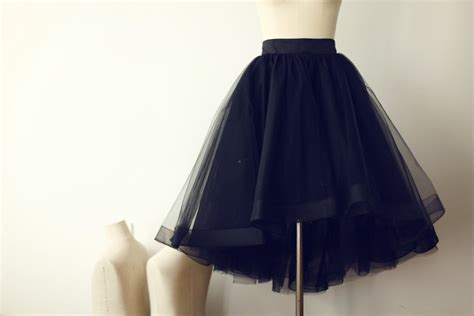 Black Hi Low Tulle Skirt Adult Women Horsehair By Cocotutuhouse