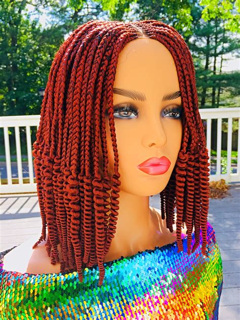 Cornrow Box Braid And Spiral Curl Braided Wig Color 35 16 Inches
