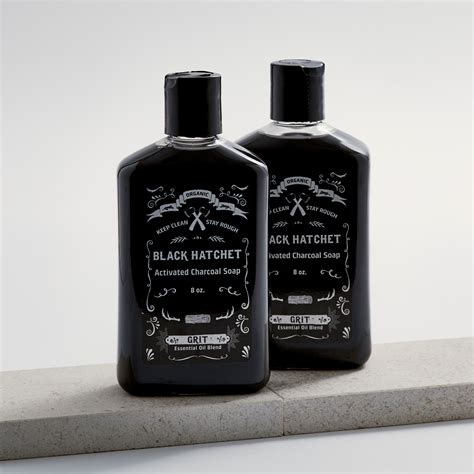 Activated Charcoal Body Wash Set Of 2 Grit Black Hatchet By