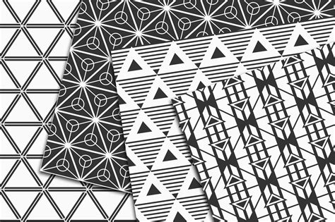 10 Seamless Geometric Triangles Vector Patterns By Avk Studio