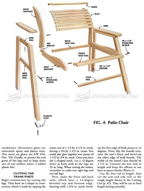 Patio Chair Plans • Woodarchivist