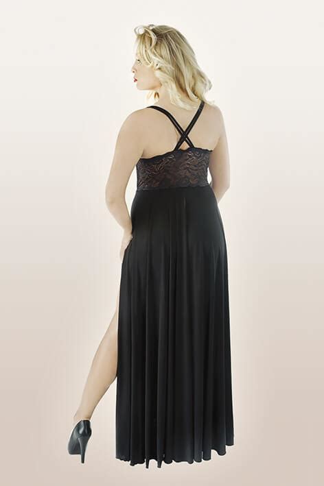 Plus Size Long Black Nightgown Andalea Lingerie Natural Curves